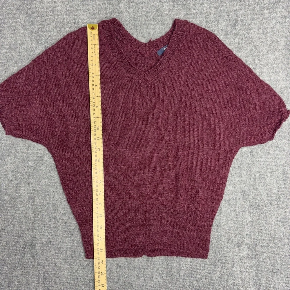 Gap Sweater Womens S Burgundy Wool Alpaca Short Sleeve‎ Office Preppy Minimalist